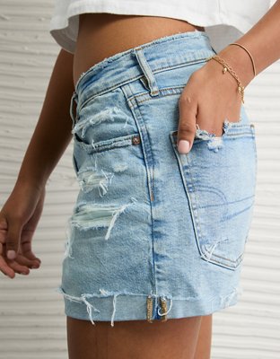 AE Strigid Super High-Waisted Ripped Relaxed Denim Short