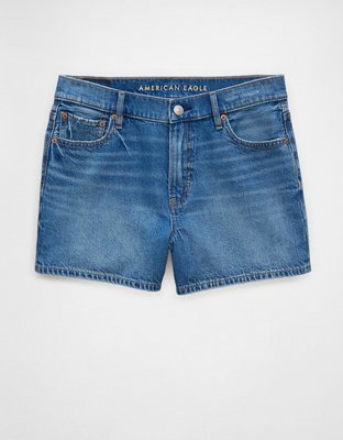 AE Strigid Denim Short Cintura Super Alta Relajado