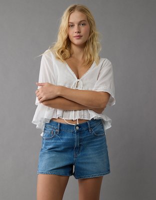 AE Strigid Super High-Waisted Relaxed Denim Short