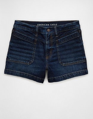AE Strigid Denim Short Cintura Super Alta Relajado
