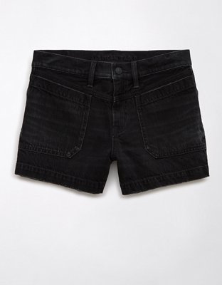 Short décontracté à taille très haute en denim extensible et rigide AE