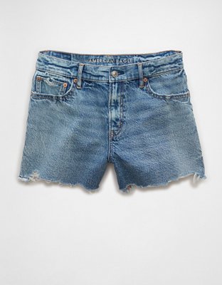 AE Strigid Denim Short Cintura Super Alta Relajado