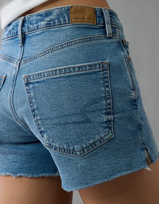 AE Strigid Denim Short Cintura Super Alta Relajado
