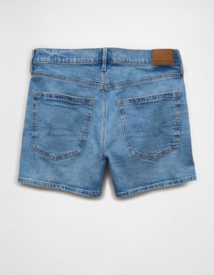 Short décontracté à taille très haute en denim extensible et rigide AE