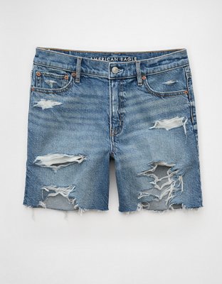 AE 6 Strigid Ripped Super High-Waisted Relaxed Denim Short