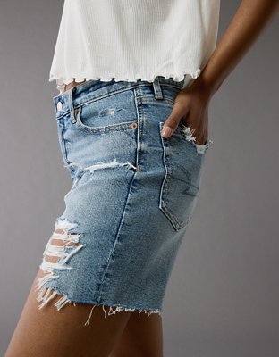 AE 6" Strigid Ripped Super High-Waisted Relaxed Denim Short