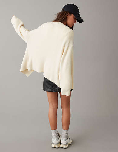 AE Oversized Button-Front Cardigan