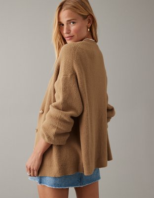 AE Oversized Button-Front Cardigan