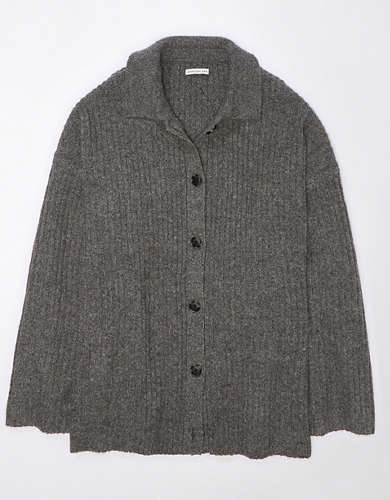 AE Collared Button-Front Cardigan