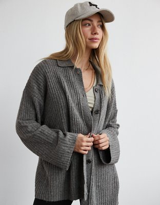 Button front hotsell cardigan sweatshirt