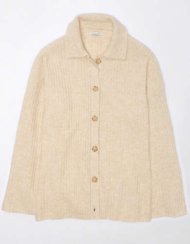 AE Collared Button-Front Cardigan