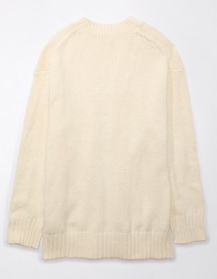 AE Oversized Button-Front Long-Length Cardigan
