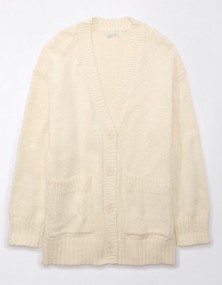 AE Oversized Button-Front Long-Length Cardigan