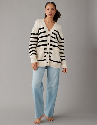 AE Oversized Button-Front Long-Length Cardigan