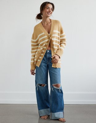 Ae oversized outlet plaid cardigan