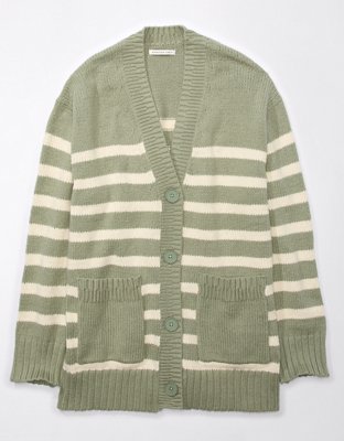 AE Oversized Button-Front Long-Length Cardigan