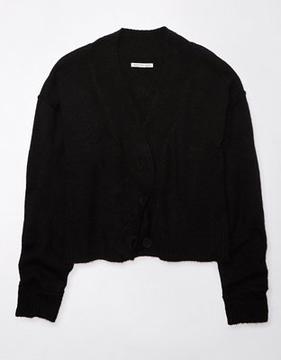 AE Whoa So Soft Cropped Button-Front Cardigan