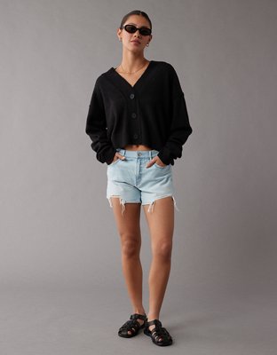 Женские кардиганы American Eagle AE Whoa So Soft Cropped Button-Front Cardigan — фото 5