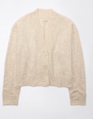 AE Whoa So Soft Cropped Button-Front Cardigan