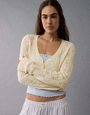 AE Wispy-Knit Cropped Cardigan