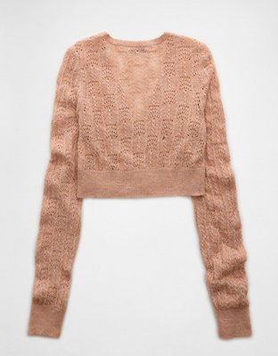 AE Wispy-Knit Cropped Cardigan