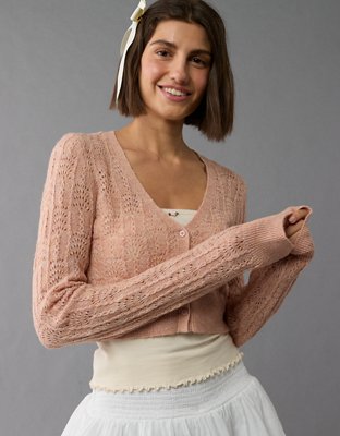 AE Wispy-Knit Cropped Cardigan