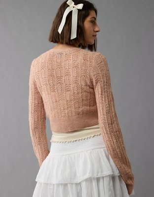 AE Wispy-Knit Cropped Cardigan