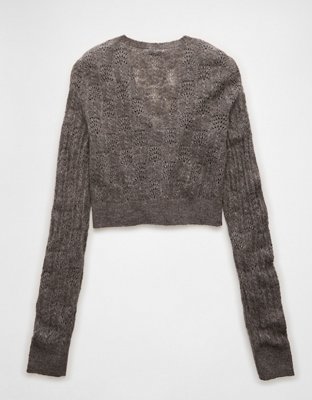 AE Wispy-Knit Cropped Cardigan