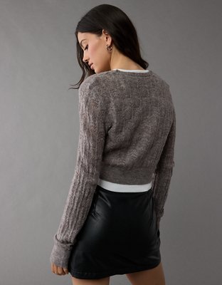 Женские кардиганы American Eagle AE Wispy-Knit Cropped Cardigan — фото 5