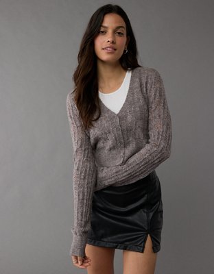 Женские кардиганы American Eagle AE Wispy-Knit Cropped Cardigan — фото 4