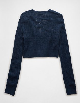 AE Wispy-Knit Cropped Cardigan