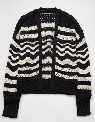 AE Striped Crochet Cardigan