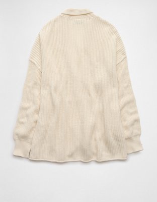 AE Open Front Shaker-Stitch Cardigan