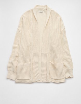 AE Open Front Shaker-Stitch Cardigan