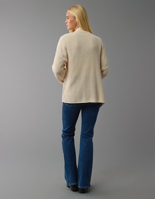 AE Open Front Shaker-Stitch Cardigan