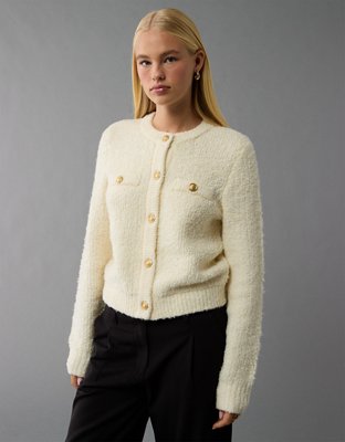 American eagle fuzzy cardigan best sale