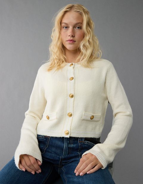 Женские кардиганы American Eagle AE Whoa So Soft Crew Neck Lady Cardigan