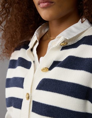 AE Button-Up Crew Neck Cardigan