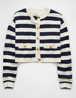 AE Button-Up Crew Neck Cardigan