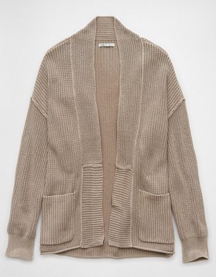 AE Open Front Shaker-Stitch Cardigan