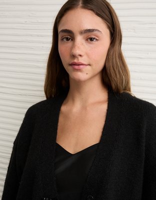 AE Cardigan con Escote V y Moño