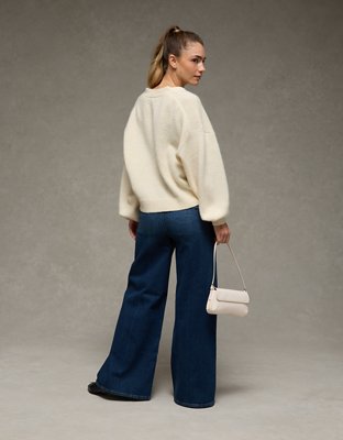 AE Cardigan con Escote V y Moño