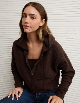 AE Whoa So Soft Cropped Zip-Up Hoodie