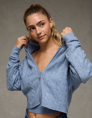AE Whoa So Soft Cropped Zip-Up Hoodie