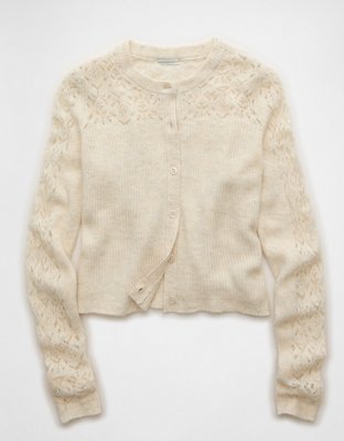 AE Knit Lace Cardigan | AE