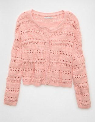 Женский кардиган American Eagle AE Open Stitch, цвет: Винтажный сливовый — фото 3