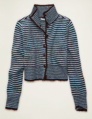 AE Mock Neck Cardigan Sweater