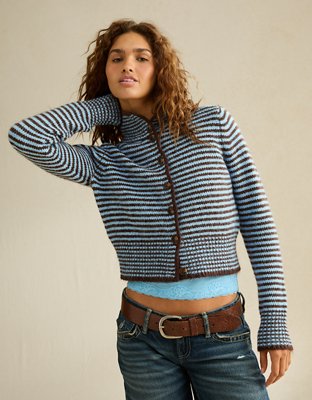 AE Mock Neck Cardigan Sweater