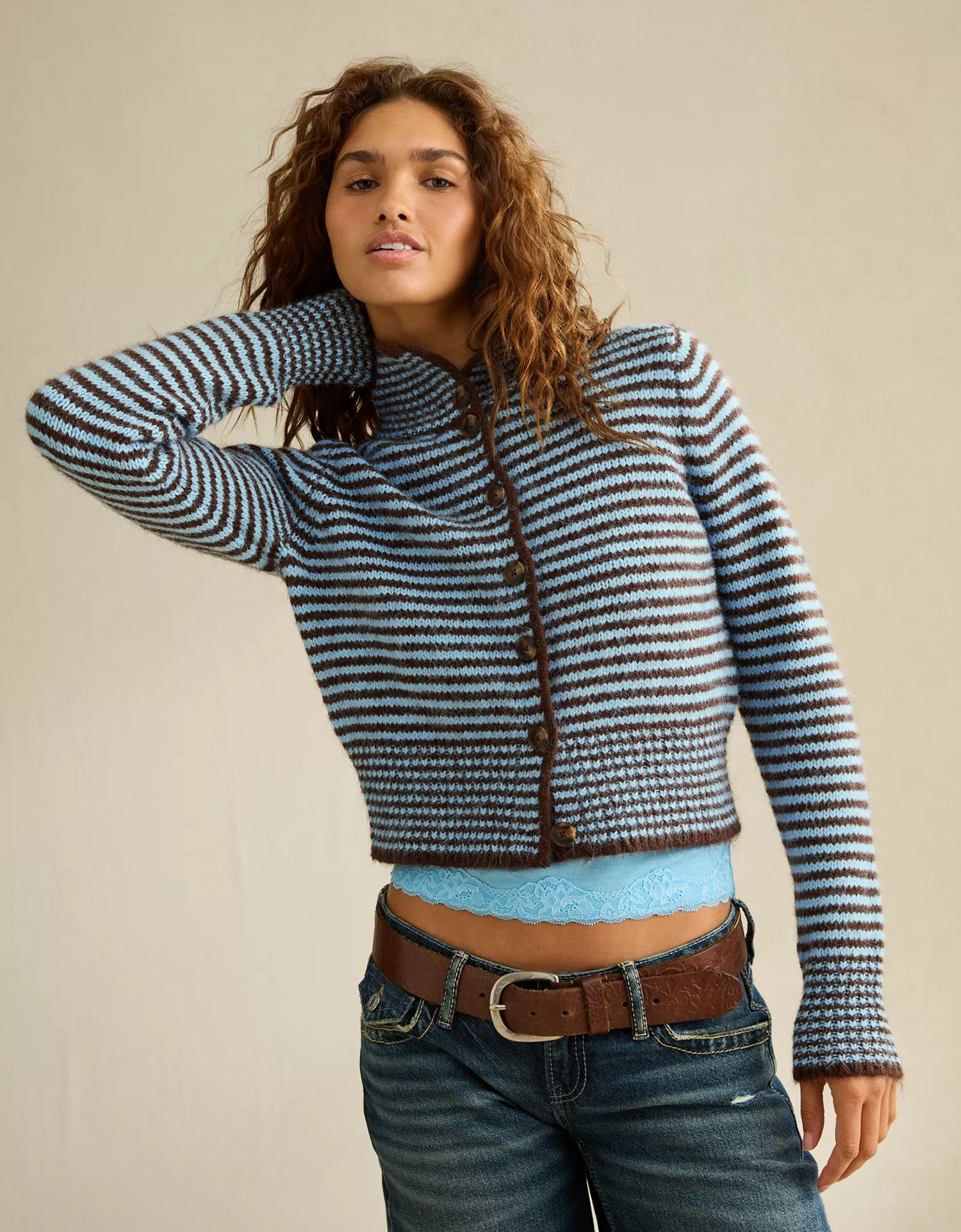 AE Mock Neck Cardigan Sweater - thumbnail 8