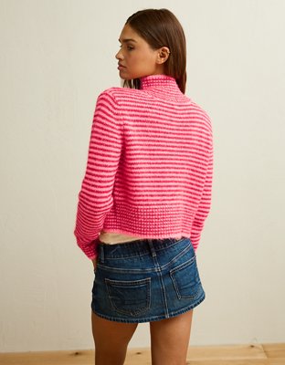 AE Mock Neck Cardigan Sweater